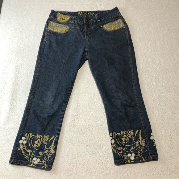 DEREON Beyonce Blue Capri Jeans Women’s Size 5/6 - Picture 2 of 7